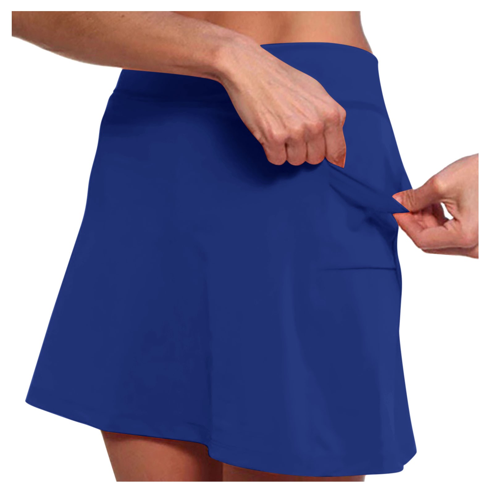 thumbnail image 2 of Falda de tenis para mujer con pantalón corto interior - Falda pantalón deportiva de cintura alta para yoga/correr - Tejido de secado rápido, cintura elástica, tallas S-XXXXXL, 2 of 6